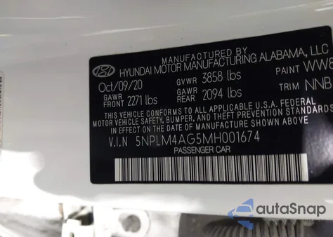 2021 Hyundai Elantra Sel из США, поврежденный, VIN 5NPLM4AG5MH001674